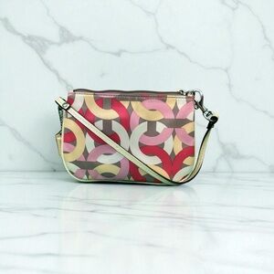Coach Pink and Gold Patterned Wristlet